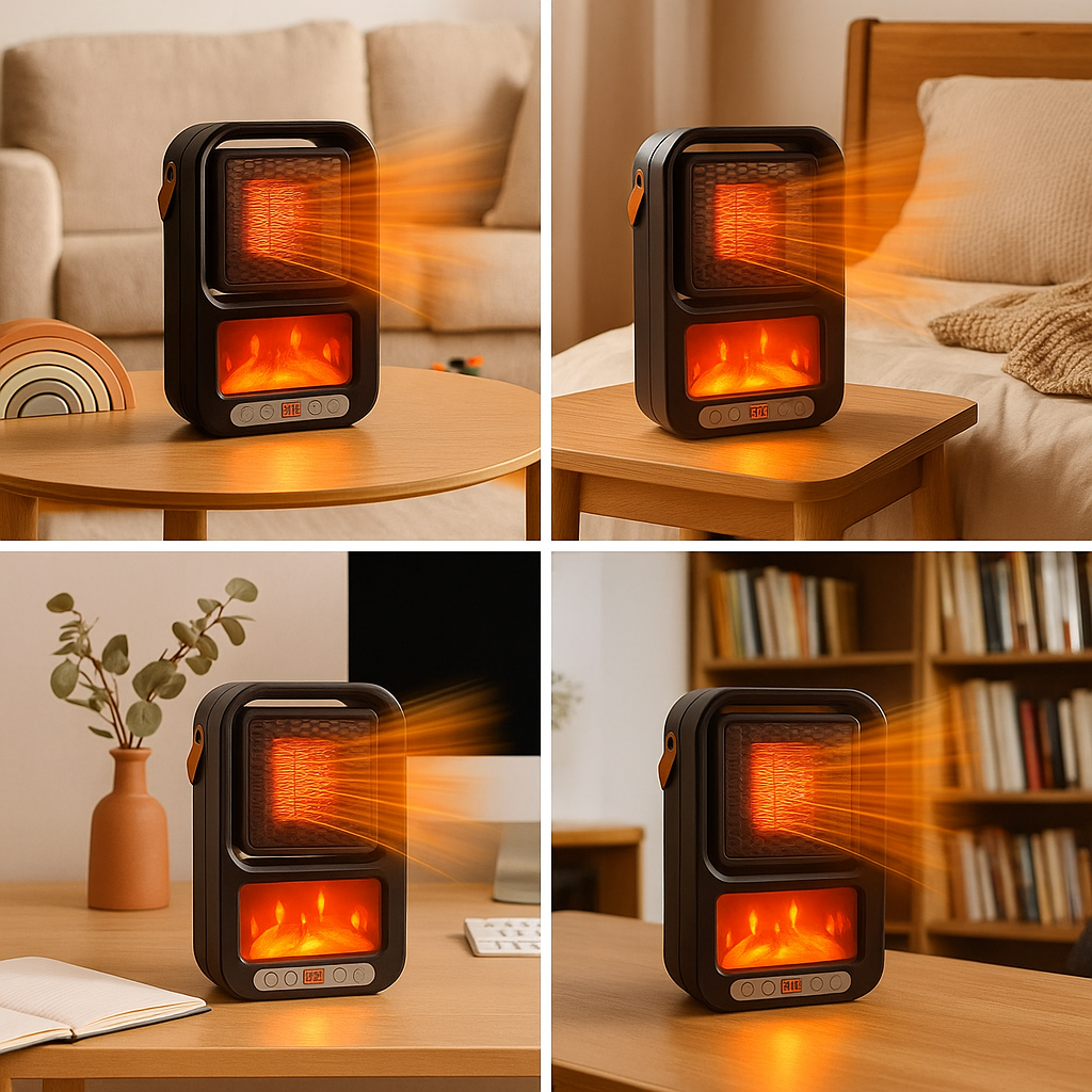 Mini Calefactor Eléctrico Portátil con Control Remoto