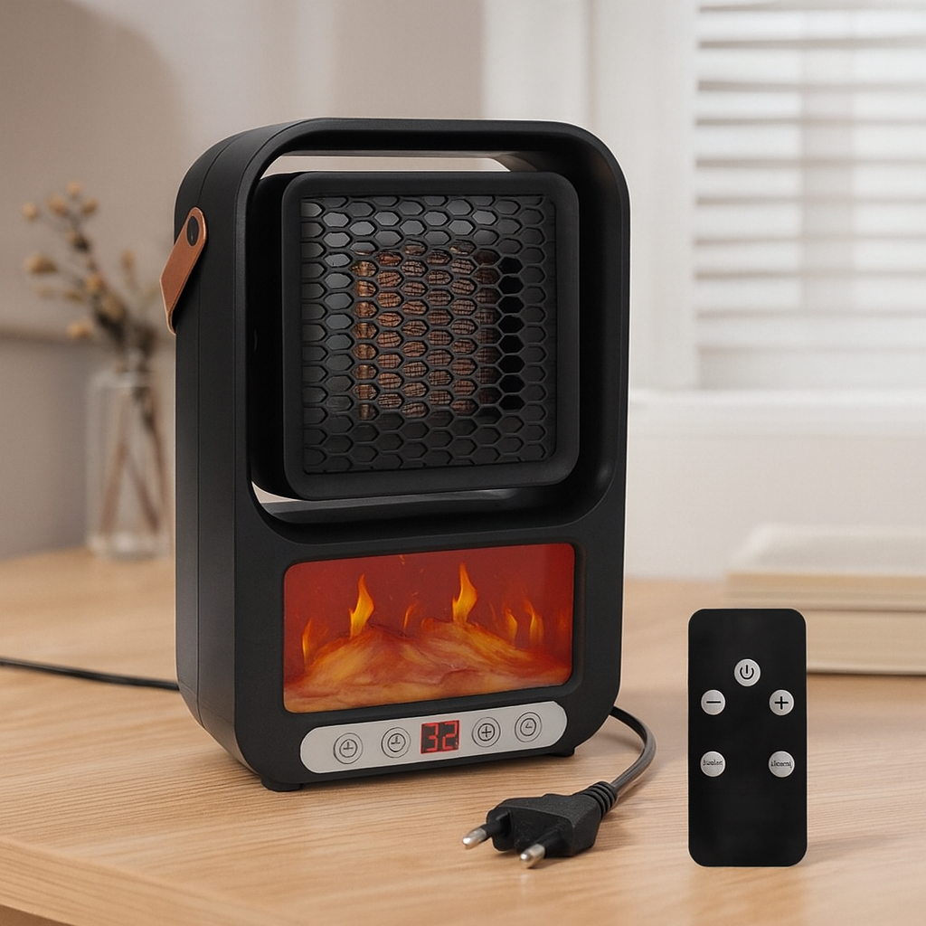Mini Calefactor Eléctrico Portátil con Control Remoto