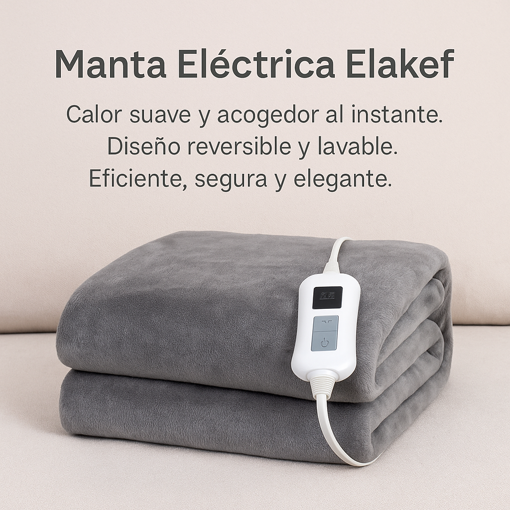 Manta Eléctrica Elakef Gris 120×160 cm – 160 W