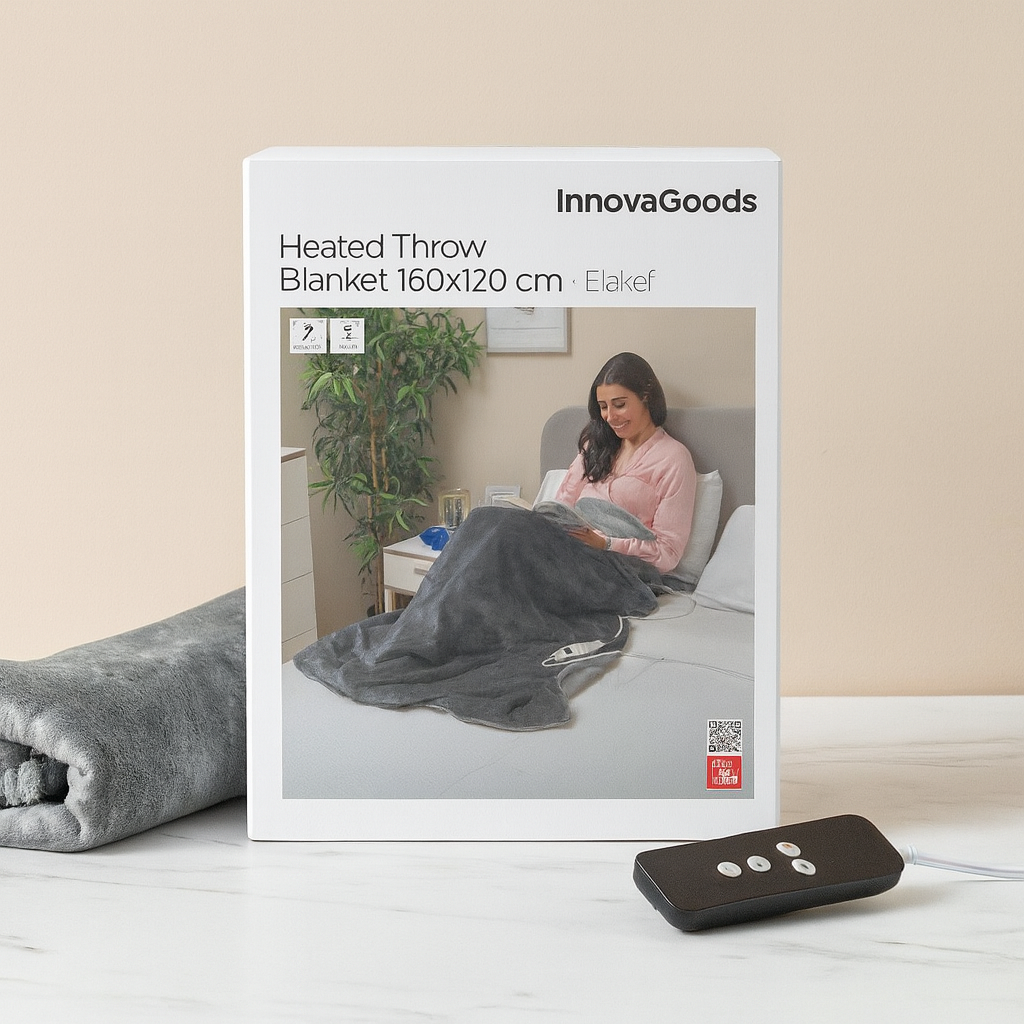 Manta Eléctrica Elakef Gris 120×160 cm – 160 W