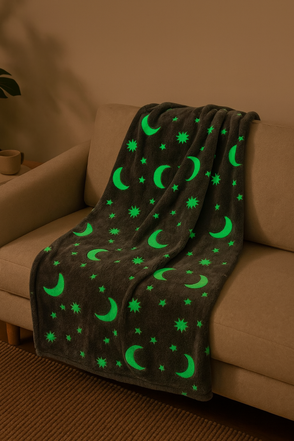 Manta Brillante en la Oscuridad Color Gris 127cm x152CM