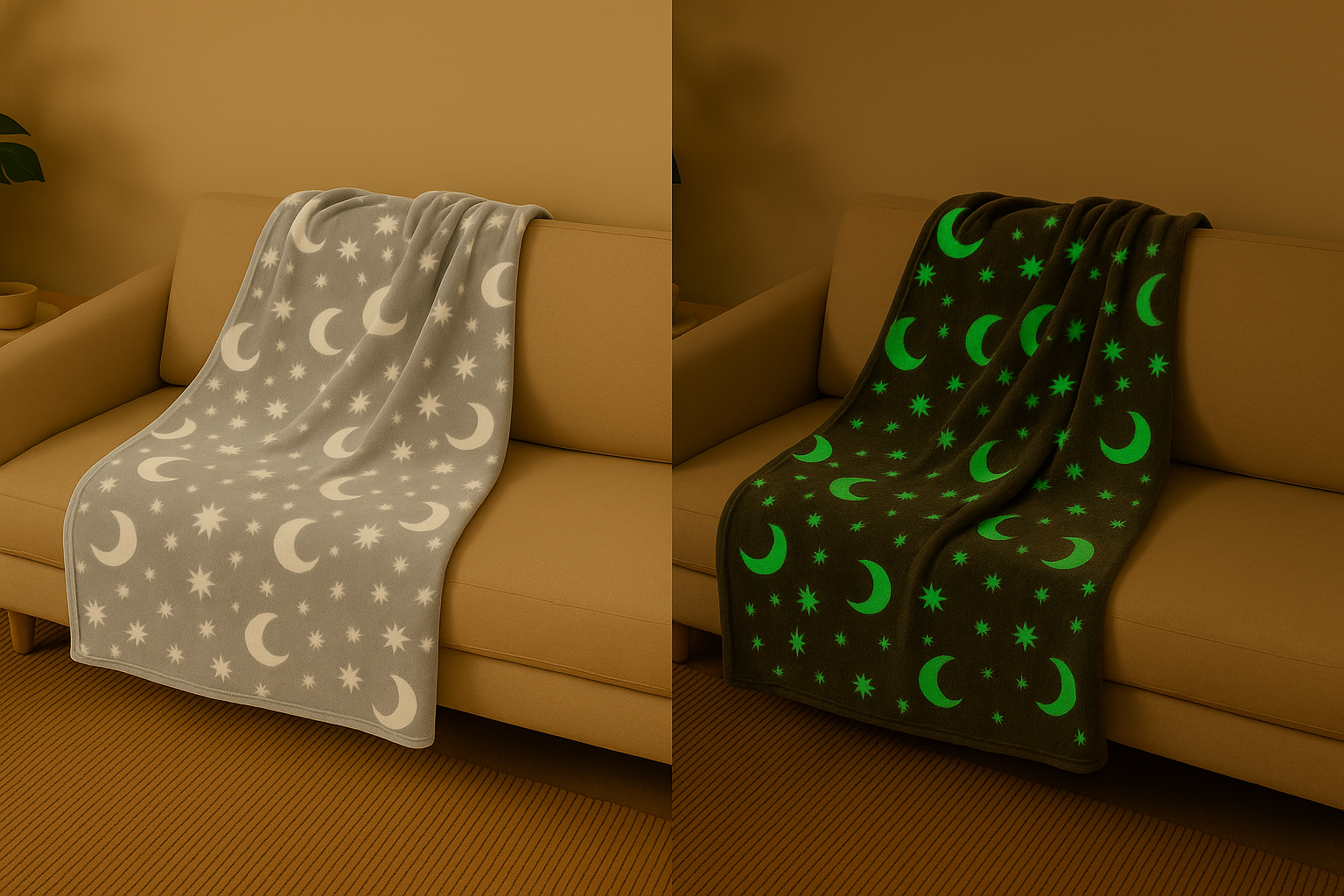 Manta Brillante en la Oscuridad Color Gris 127cm x152CM